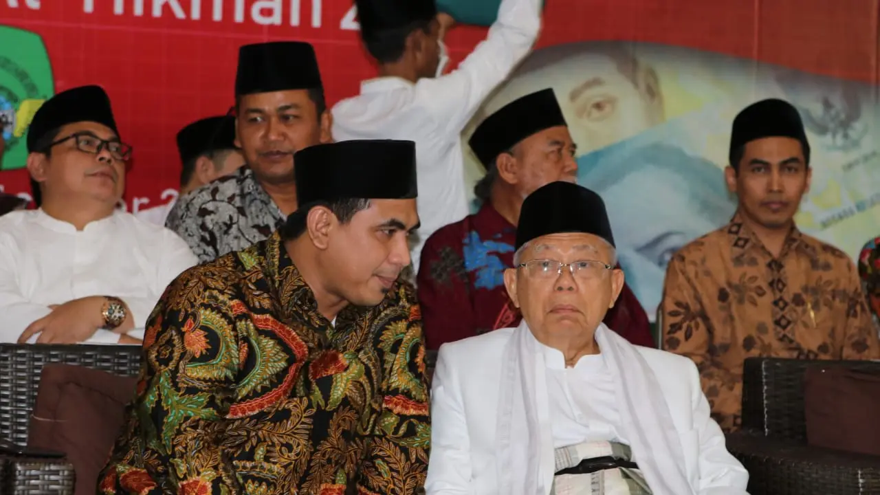 Bakal cawapres KH Ma'ruf Amin membuka Halaqoh Enterpreneur Kemandirian Pesantren dan Haul K.H Masruri Abdul Mughni di Ponpes Al-Hikmah 2, Brebes, Jateng. (Istimewa)