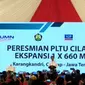 Presiden RI Joko Widodo (Jokowi) meresmikan Pembangkit Listrik Tenaga Uap (PLTU) Cilacap Ekspansi Tahap I.