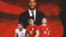Timnas Indonesia - Patrick Kluivert Bersama Marselino Ferdinan, Pratama Arhan, Justin Hubner (Bola.com/Adreanus Titus)