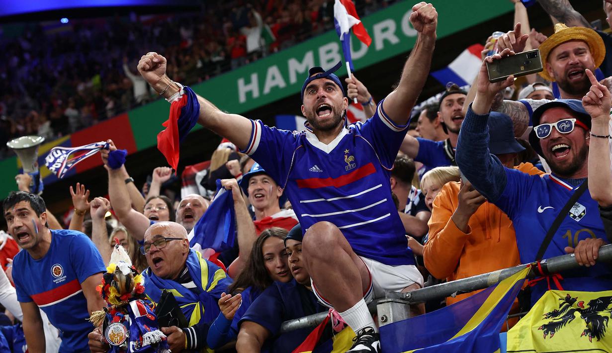 Prancis memastikan melaju ke semifinal Euro 2024 usai mengalahkan Portugal. (FRANCK FIFE/AFP)