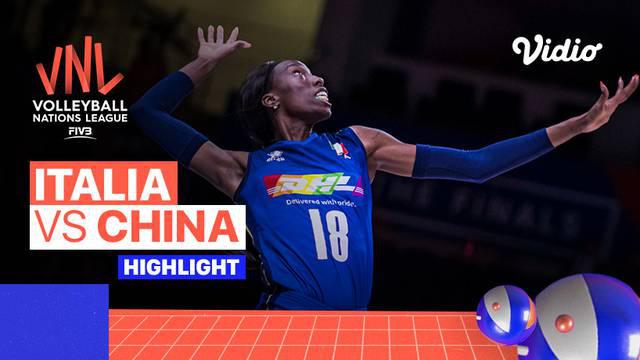 Berita Video, Highlights Perempat Final Volleyball Nations League 2022 Putri antara Italia Vs China pada Kamis (14/7/2022)
