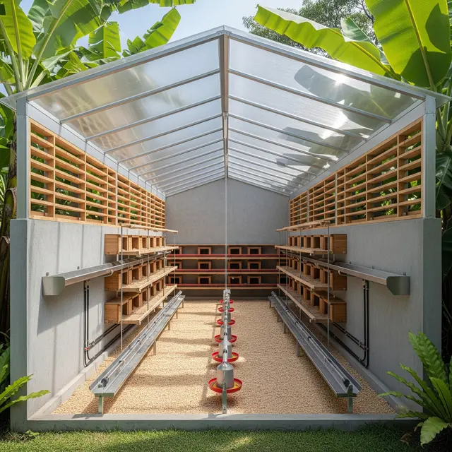 Inspirasi Kandang Ayam Modern dengan Atap Transparan