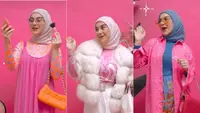 Dalam media sosialnya, Irish Bella mengenakan atribut serba pink bak Barbie. Ia pun menampilkan gaya Barbie berhijab. (@_irishbella_)