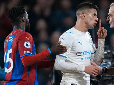 Manchester City dipaksa bermain imbang oleh tuan rumah Crystal Palace saat laga terakhir pekan ke-29 liga Inggris 2021/2022. (AP Photo/Matt Dunham)