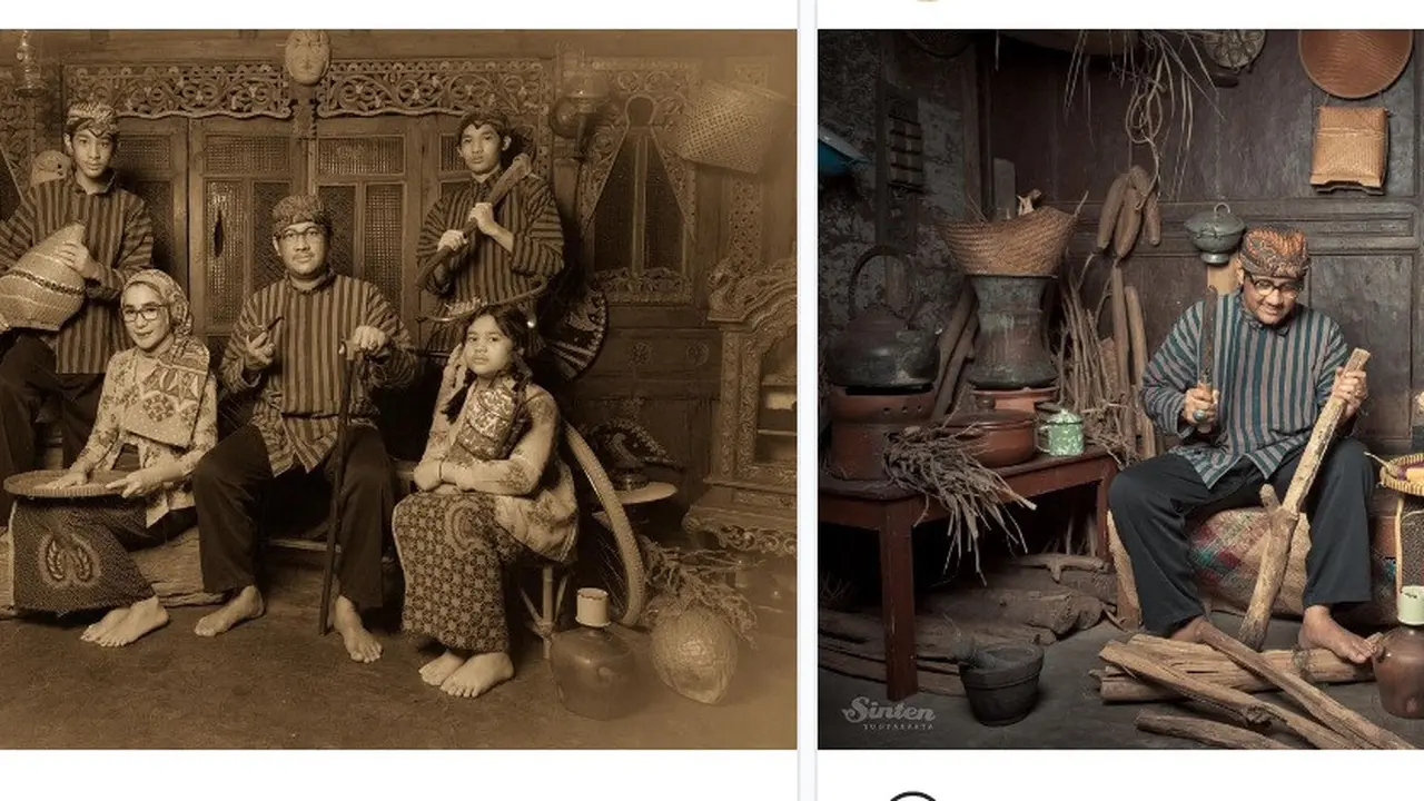 Foto keluarga Andre Taulany dengan gaya Jawa di Yogyakarta (Foto: Instagram/@erintaulany)