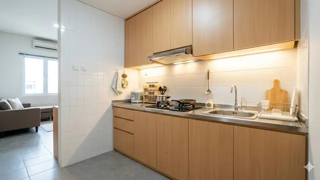 Desain Contoh Dapur Kecil yang Minim Sudut Sarang Kecoa