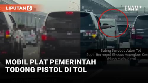 VIDEO: Mobil Berplat Pemerintah Todong Pistol ke Pengendara di Jalan Tol