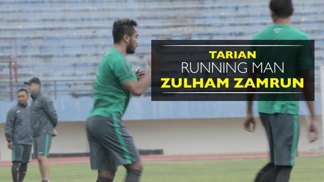 Video tarian running man challenge dari Zulham Zamrun saat bersama Timnas Indonesia di pemusatan latihan di Solo, Jawa Tengah.