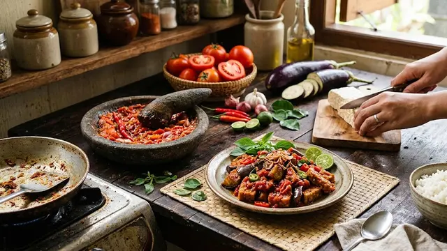 Resep Terong dan Tempe Sambal Tomat (AI Generated)