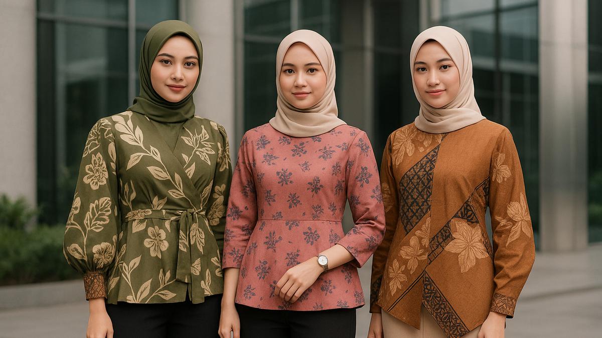 7 Model Atasan Batik Wanita Berhijab Buat Kerja Terbaru 2025