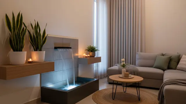 8 Ide Ruang Tamu Kecil dengan Air Terjun Mini Indoor yang Menenangkan, Bikin Suasana Rumah Lebih Adem dan Elegan