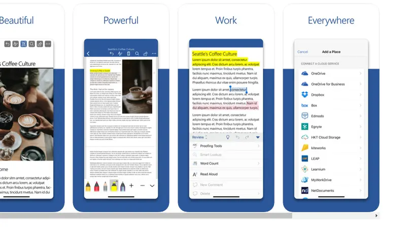 Ilustrasi Microsoft Office di iOS