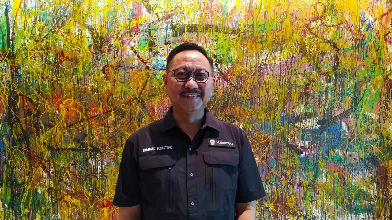 Kepala Badan Otorita Ibu Kota Negara (IKN) Nusantara, Bambang Susantono di SCTV Tower, Senayan, Jakarta Selatan, Selasa (20/6/2023). (Anisyah Al Faqir/Merdeka.com)