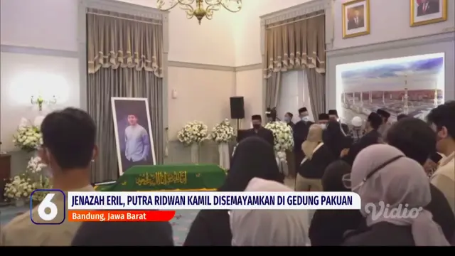Situasi Kedatangan Jenazah Eril di Gedung Pakuan Bandung. (Vidio.com/SCTV)