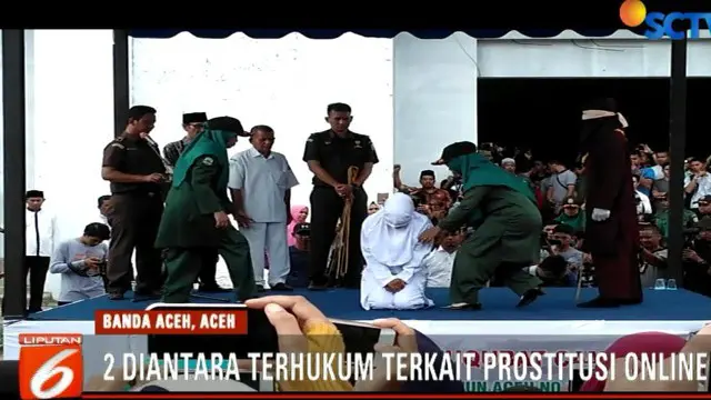 Pemerintah Aceh Hukum Cambuk 2 Pelaku Prostitusi Online