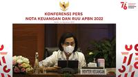 Menkeu Sri Mulyani pada Konferensi Pers Nota Keuangan dan RUU APBN 2022