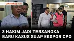 Penyidik Kejaksaan Agung kembali menetapkan tiga tersangka baru dalam kasus dugaan suap dan gratifikasi yang melibatkan Ketua Pengadilan Negeri Jakarta Selatan. Ketiga tersangka baru adalah Majelis Hakim yang memutuskan vonis lepas kasus korupsi eksp...
