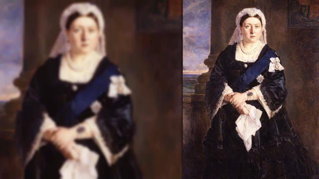 Foto Ratu Inggris, Queen Victoria yang diabadikan oleh Heinrich von Angeli pada 1875. (Julia Abercromby)