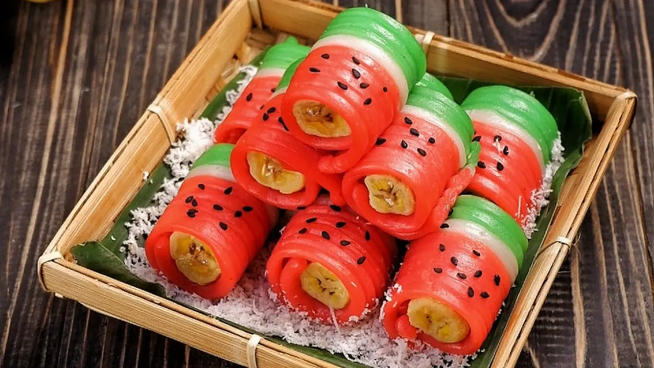 resep kue nagasari gulung
