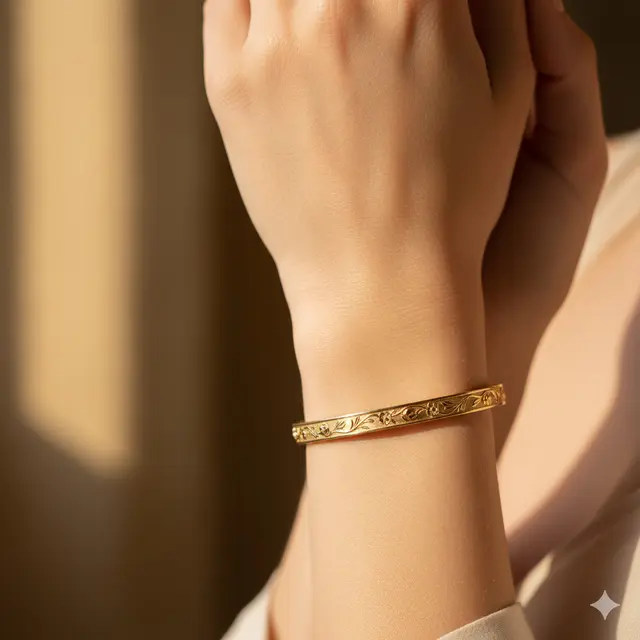 Gelang Emas 18K Kecil Bergaya Modern Vintage