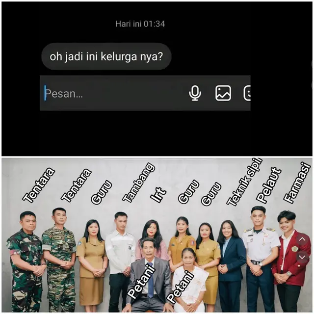Ayah Ibunya Petani, Momen Foto Keluarga dengan Berbagai Profesi Ini Bikin Salut
