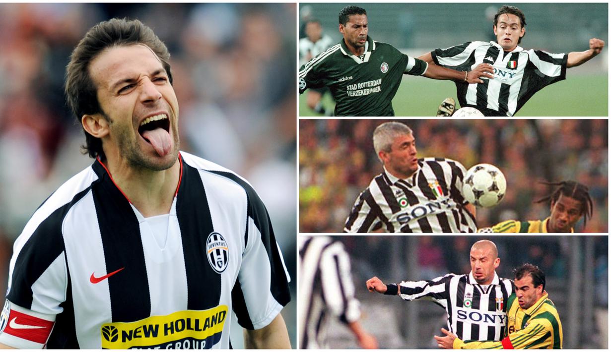 Berikut ini adalah para striker top yang pernah dimiliki Juventus pada era-90an. Diantaranya Roberto Baggio, Alessandro Del Piero hingga Filippo Inzaghi. (Foto Kolase AFP)