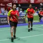 Ganda putri Rachel Allessya Rose/Meilysa Trias Puspitasari menjadi penentu kemenangan tim bulu tangkis Indonesia atas Malaysia pada laga perebutan juara Grup A Kejuaraan Dunia Junior 2022 di&nbsp;Palacio de Deportes de Santander, Santander, Rabu (19/10). (foto: PBSI)