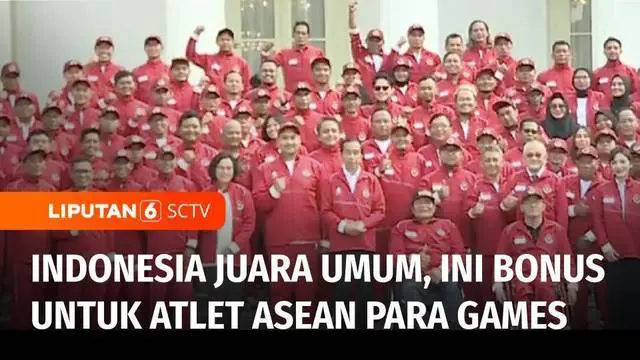 Pemerintah memberikan bonus dengan Rp 320,5 miliar kepada para atlet ASEAN Para Games 2023, di halaman Istana Merdeka, Jakarta, Senin (3/7) siang. Pada ASEAN Para Games 2023, Indonesia berstatus sebagai juara umum.
