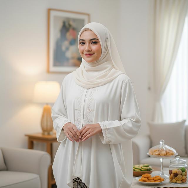 8. Baju Kurung Bordir Minimalis