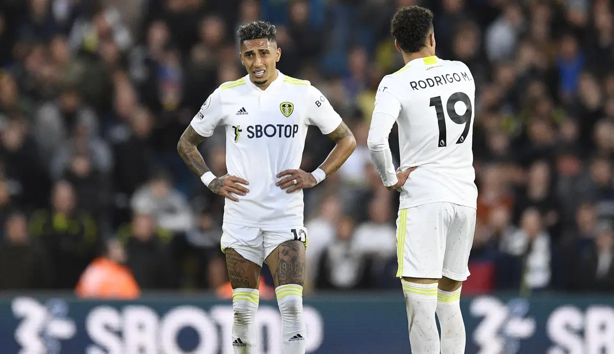 The Whites harus menghadapi laga yang berat di tiga pertandingan terakhir dan semuanya berakhir dengan kekalahan. Pada 30 April lalu ia dibantai Manchester City dengan skor 4-0, setelah itu dikalahkan Arsenal 2-1 di Emirates Stadium. (AFP/Oli Scarff)