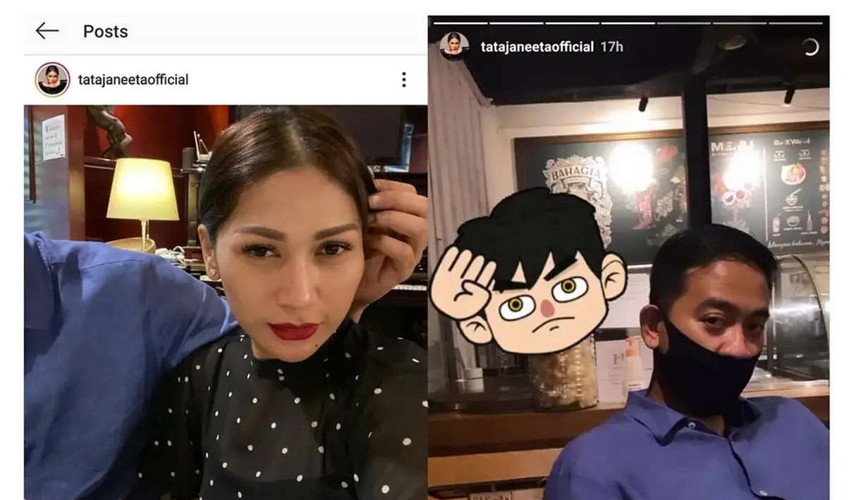 Akun gosip di Instagram sukses menguak pria yang diyakini memegang rambut Tata Janeeta di unggahan terbarunya di Instagram. (https://www.instagram.com/p/CEiqJr0npKY/)