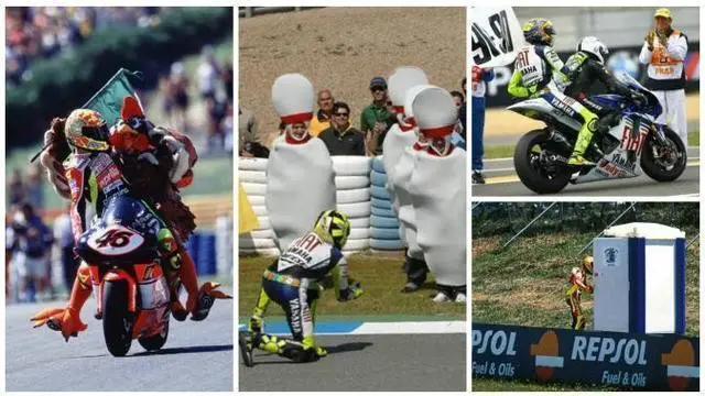 Video kumpulan selebrasi Valentino Rossi pebalap MotoGP legendaris asal Italia.