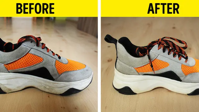 Before/After sol sepatu dibersihkan, (sumber foto: brightside.me)