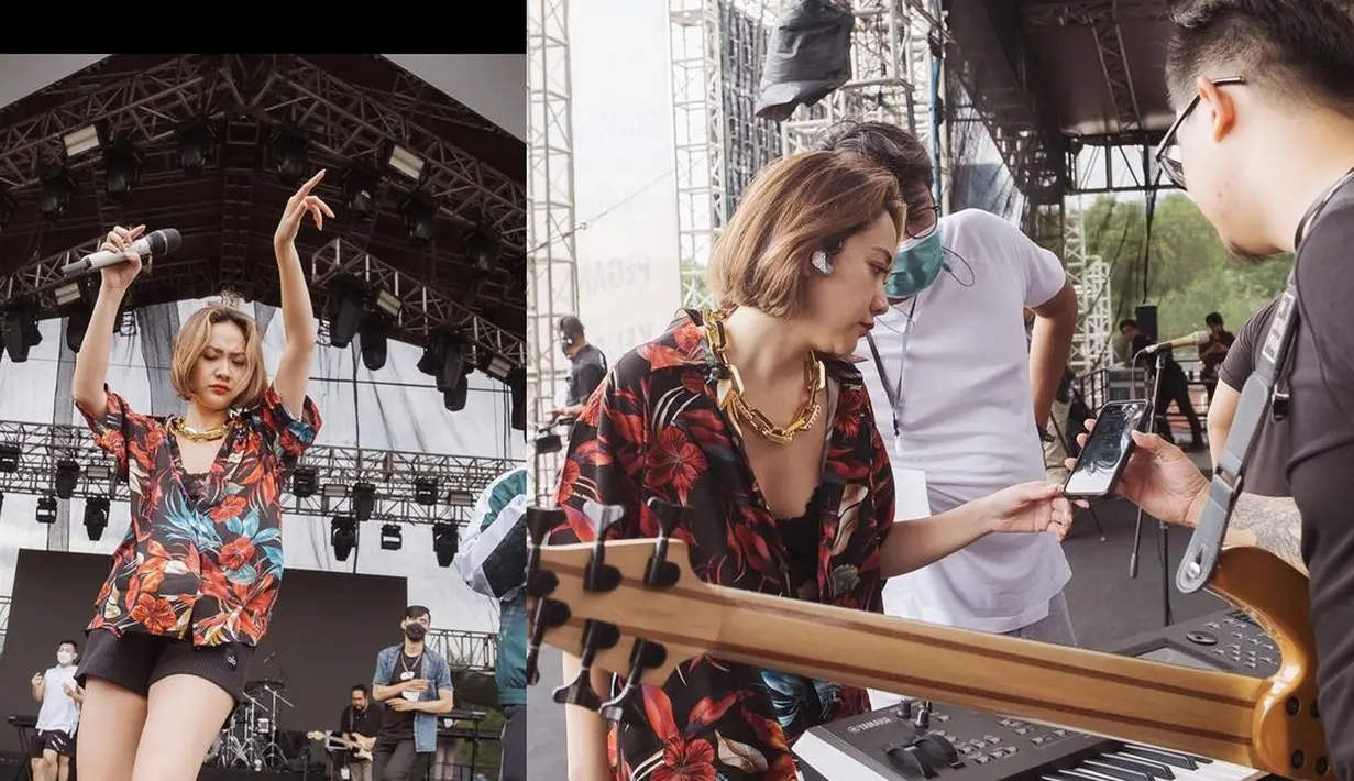 Ini adalah momen rehearsel yang diabadikan BCL dan diunggahnya. Mengenakan bralette yang ditumpuknya dengan oversized shirt bermotif floral, ia padukan dengan short dan sepatu boots berwarna hitam dari bahan kulit. Sungguh tampilan yang menyenangkan untuk dilihat, ya, Sahabat FIMELA. Foto: Instagram