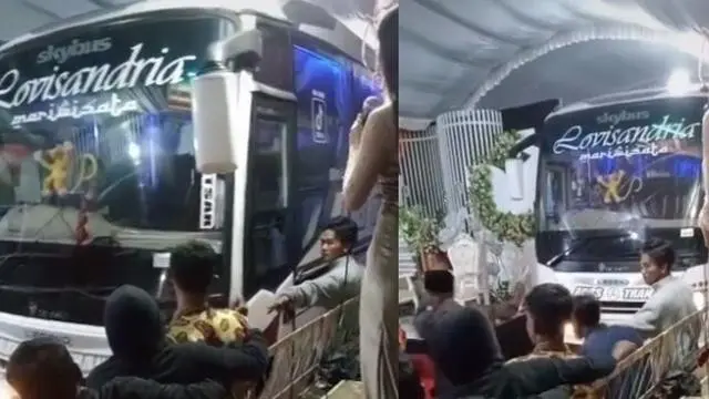 Pengendara terobos acara hajatan (TikTok/@dico.kancel)