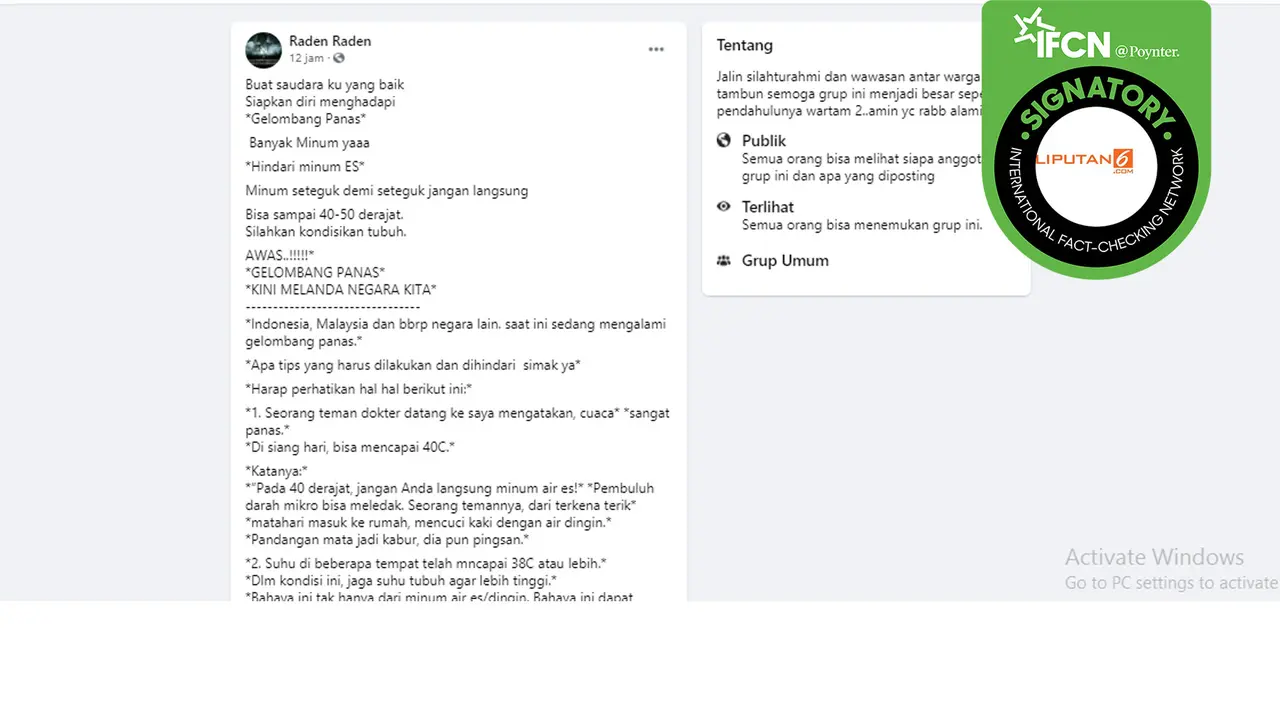 Hoaks cuaca panas melanda Indonesia