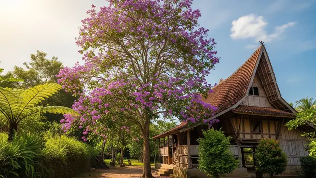 13 Jenis Pohon Tinggi yang Cocok Ditanam Dekat Rumah Desa Tanpa Merusak Pondasi