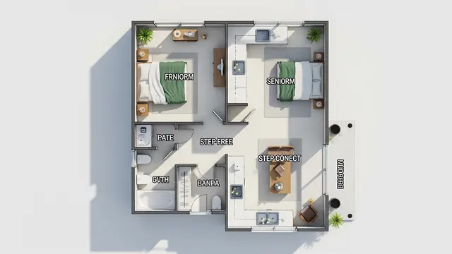 Layout Rumah Kecil yang Fungsional untuk Lansia Hidup Berdua/Gemini AI