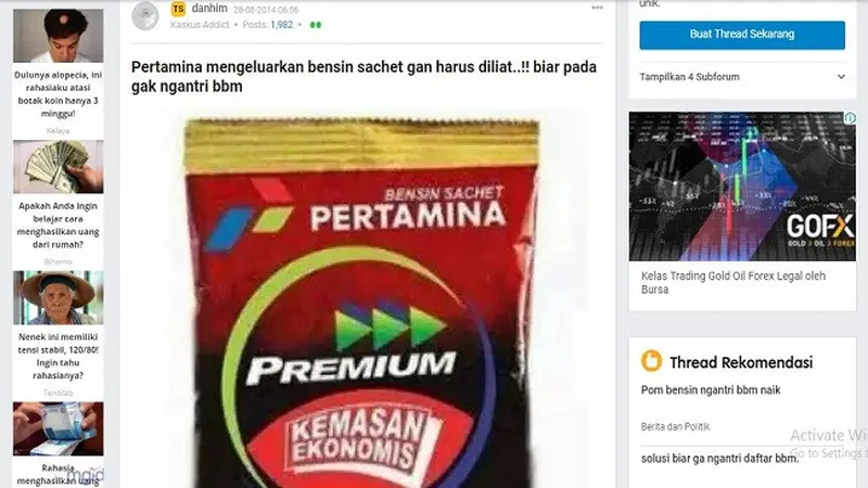 Gambar Tangkapan Layar Konten dari Situs kaskus.co.id