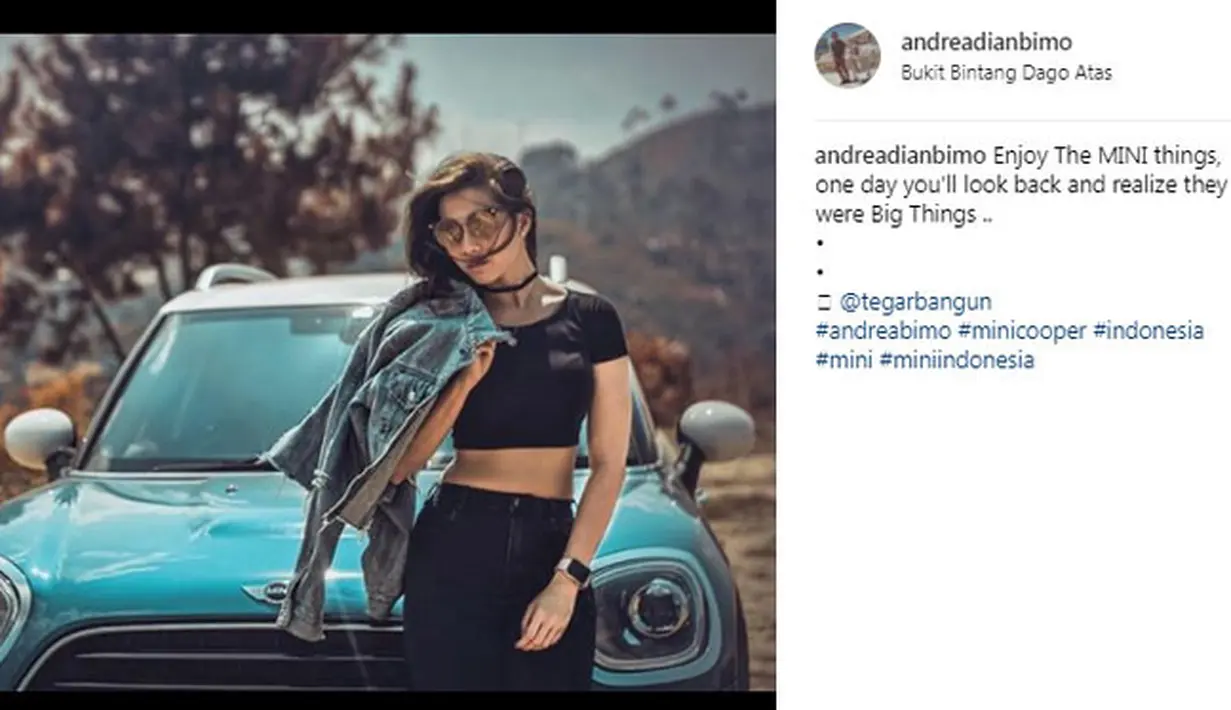 Andrea Dian memang termasuk artis Indonesia yang punya bentuk ideal. Lihat saja perutnya yang rata dan seksi. (instagram.com/andreadianbimo)