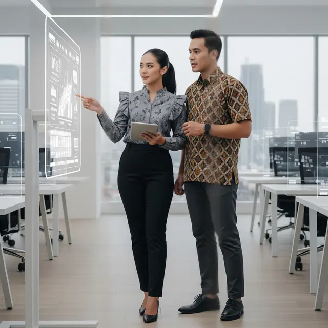 Model Atasan Batik dengan Celana Kantor Formal