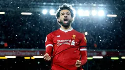 2. Mohamed Salah (Liverpool) - Mantan pemain Chelsea ini merupakan salah satu pilar kejayaan Liverpool saat ini. Berharga 108 Juta Poundsterling merupakan nilai yang pantas untuk penyerang cerdas dan mematikan di depan gawang lawan. (AFP/Lindsey Parnaby)