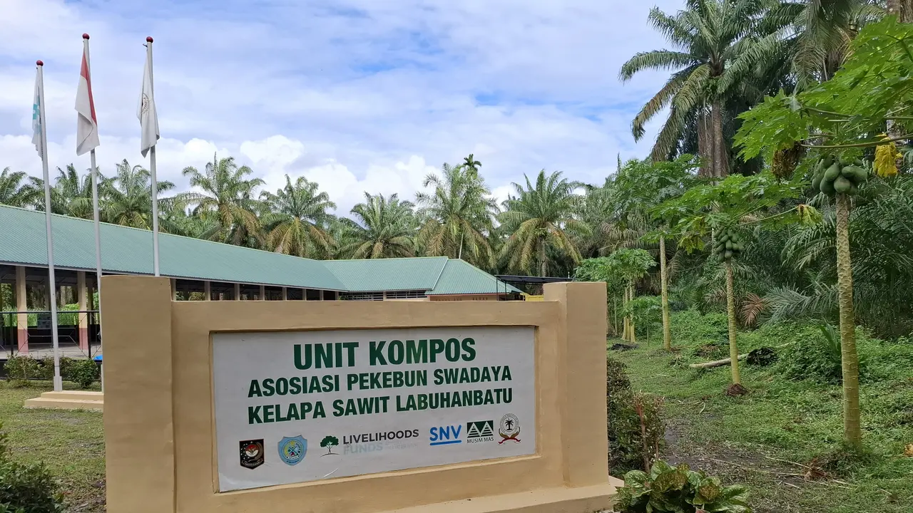 Unit Kompos Asosiasi Pekebun Swadaya Kelapa Sawit LabuhanBatu. (Foto: Liputan6.com/Agustina Melani)