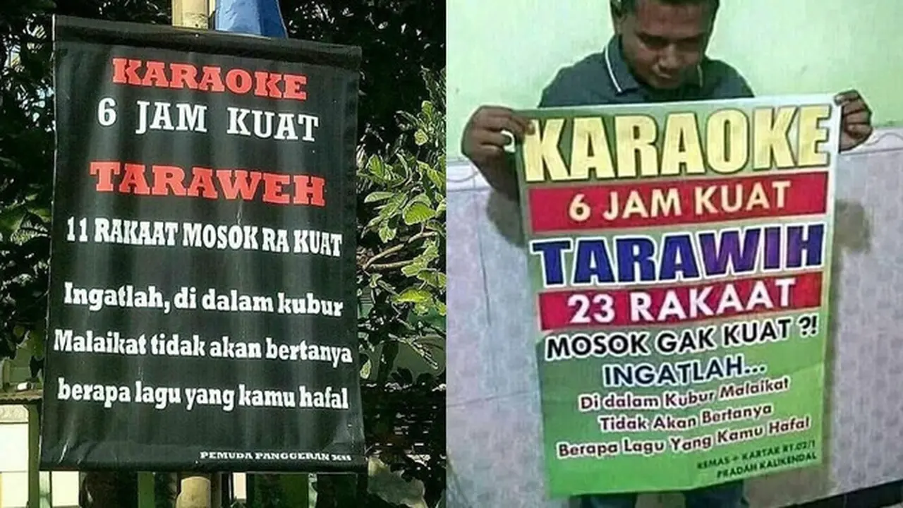 6 Spanduk Ingatkan Tarawih di Bulan Ramadhan Ini Bikin Tepuk Jidat