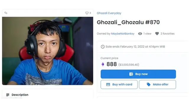 6 Foto Selfie Ghozali dengan Harga Termahal di NFT, Capai Volume Rp 13,3 Miliar