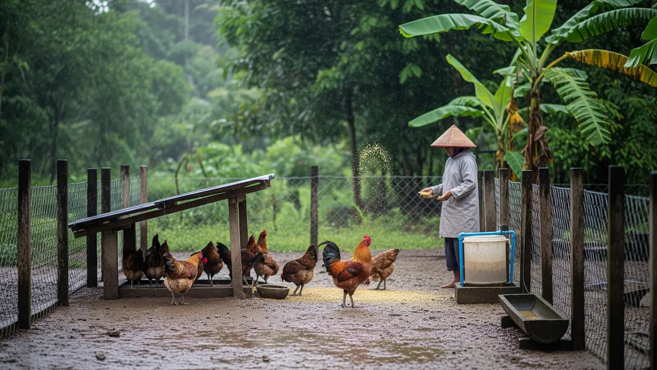 Trik Membuat Ayam Kampung Lebih Cepat Gemuk Saat Musim Hujan/Gemini AI