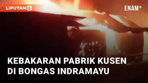 VIDEO: Detik-detik Kebakaran Pabrik Kusen di Bongas Indramayu