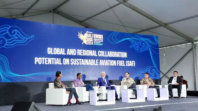 Diskusi pengembangan industri bahan bakar penerbangan berkelanjutan dalam acara perhelatan Bali international Air Show (BIAS) 2024. (Dok Kemenko Marves)