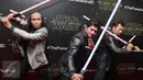Iko Uwais, Yayan Ruhian dan Cecep Arif Rahman jelang premier film Star Wars The Force Awakens di XXI Senayan City, Jakarta, Selasa (15/12/2015). Tiga aktor Indonesia tersebut ikut memerankan  film seri Star Wars yang ke-7. (Liputan6.com/Angga Yuniar)