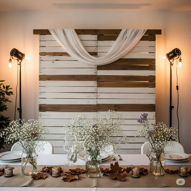 Dekorasi Nikah Sederhana di Rumah Minimalis Rustic dengan Backdrop Kayu
